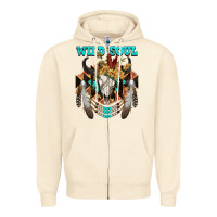 Sandshell Wild Soul Bull Skull Zipper Hoodie - FaDigitalArtStudio