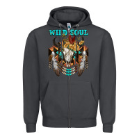Smoke Wild Soul Bull Skull Zipper Hoodie - FaDigitalArtStudio