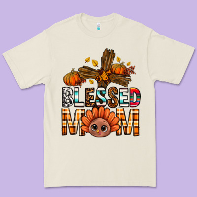 Western Blessed Mom With Cross Premium Tee Designed By Bundleandbundleshop