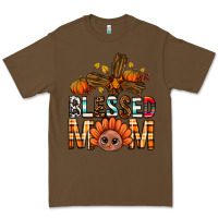 Cacao Western Blessed Mom With Cross Premium Tee - BundleAndBundleShop