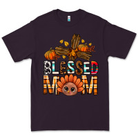 Plum Western Blessed Mom With Cross Premium Tee - BundleAndBundleShop