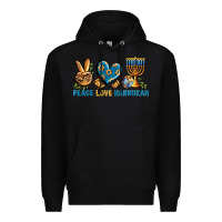 Black Peace Love Hannukah Premium Hoodie - BundleAndBundleShop