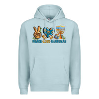 Blue Mist Peace Love Hannukah Premium Hoodie - BundleAndBundleShop