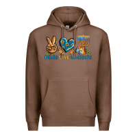 Chestnut Peace Love Hannukah Premium Hoodie - BundleAndBundleShop