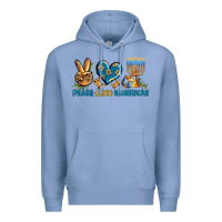 Colony Blue Peace Love Hannukah Premium Hoodie - BundleAndBundleShop