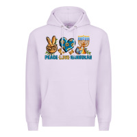 Lilac Peace Love Hannukah Premium Hoodie - BundleAndBundleShop