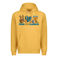 Mustard Peace Love Hannukah Premium Hoodie - BundleAndBundleShop
