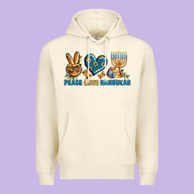 Peace Love Hannukah Premium Hoodie Designed By Bundleandbundleshop