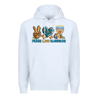 White Peace Love Hannukah Premium Hoodie - BundleAndBundleShop