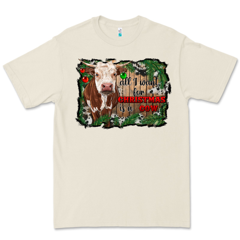 All I Want For Christmas Is A Cow Cowhide Premium Tee by RanaPortraitStore | Teevron