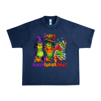 Navy Happy Hallothanksmas Urban Heavy Tee - NancyCooperArtShop