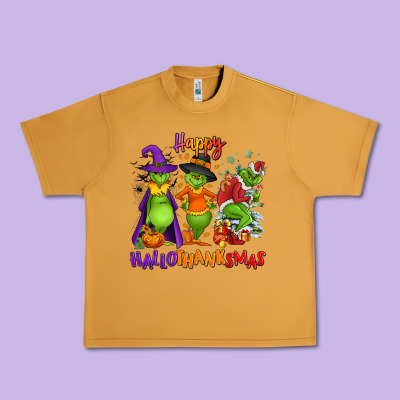 Happy Hallothanksmas Urban Heavy Tee Designed By Nancycooperartshop