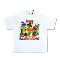 White Happy Hallothanksmas Urban Heavy Tee - NancyCooperArtShop
