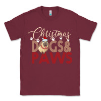 Burgundy Christmas Dogs Paws Classic Tee - Bettercallsaul
