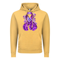 Vintage Mustard purple ribbon with boxing gloves Vintage Hoodie - NancyCooperArtShop