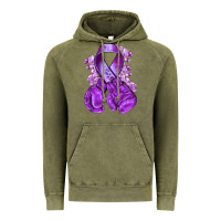 Vintage Olive purple ribbon with boxing gloves Vintage Hoodie - NancyCooperArtShop