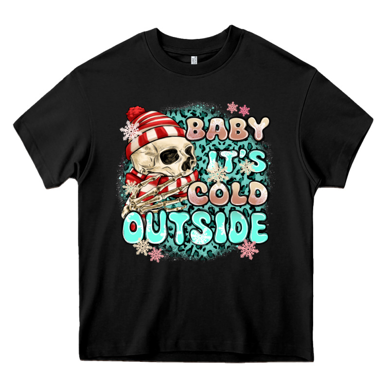 Baby Its Cold Outside Skeleton Heavy Core Tee by MaliasSmallBusiness | Teevron
