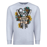 Heather Grey barber shop Premium Sweatshirt - SublimationCraftShop