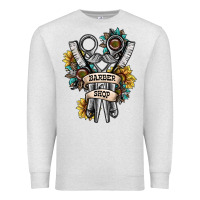 Oatmeal Heather barber shop Premium Sweatshirt - SublimationCraftShop