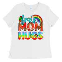 White Pride LGBTQ Free Mom Hugs Ladies Tee - BundleAndBundleShop