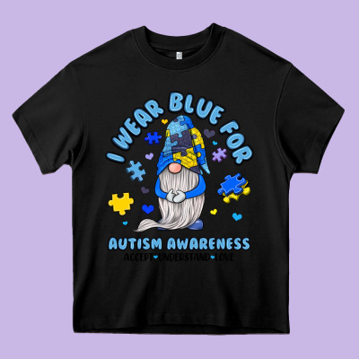 I Wear Blue For Autism Awareness Heavy Core Tee Designed By Jahusdesignshop