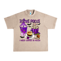 French Oak Hocus Pocus I Need Coffee to Focus Urban Heavy Tee - texasbilliewilder
