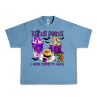 Pebble Blue Hocus Pocus I Need Coffee to Focus Urban Heavy Tee - texasbilliewilder