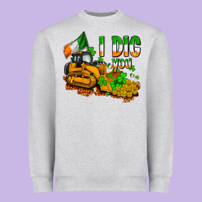I Dig You St. Patrick's Heavyweight Sweatshirt Designed By Oliviacreatesart