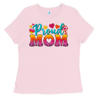 Bubblegum Pink Proud Mom Lesbian Ladies Tee - BundleAndBundleShop