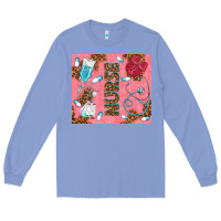 Colony Blue pink glitter nurse Long Sleeve Tee - TumblerDesignByShophia