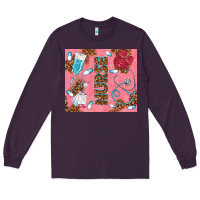 Plum pink glitter nurse Long Sleeve Tee - TumblerDesignByShophia