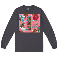 Smoke pink glitter nurse Long Sleeve Tee - TumblerDesignByShophia