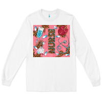White pink glitter nurse Long Sleeve Tee - TumblerDesignByShophia