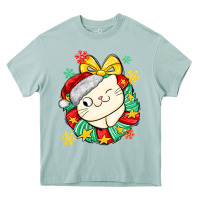 Arona Christmas wreaths cat Heavy Core Tee - MaliasSmallBusiness