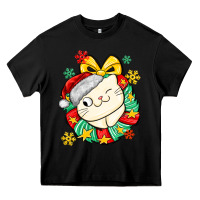 Black Christmas wreaths cat Heavy Core Tee - MaliasSmallBusiness