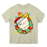 Mossy Christmas wreaths cat Heavy Core Tee - MaliasSmallBusiness