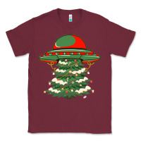 Burgundy Ufo Christmas Pine Tree Classic Tee - Bettercallsaul