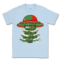 Dusty Blue Ufo Christmas Pine Tree Classic Tee - Bettercallsaul