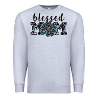 Heather Grey blessed mom Premium Sweatshirt - SublimationCraftShop