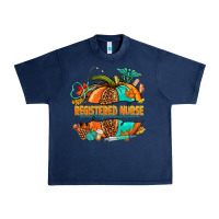 Navy registered nurse pumpkin Urban Heavy Tee - NancyCooperArtShop