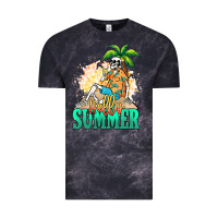 Cloud Black Hello summer skeleton Vintage Tee - NancyCooperArtShop