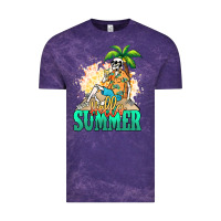 Cloud Purple Hello summer skeleton Vintage Tee - NancyCooperArtShop