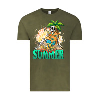 Vintage Olive Hello summer skeleton Vintage Tee - NancyCooperArtShop