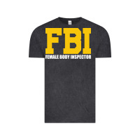 Vintage Black FBI, Female Body Inspector Funny Vintage Tee - DesigneFamous