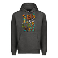 Charcoal Heather Western Love with Gun Premium Hoodie - BundleAndBundleShop