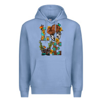 Colony Blue Western Love with Gun Premium Hoodie - BundleAndBundleShop