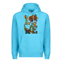 Ocean Blue Western Love with Gun Premium Hoodie - BundleAndBundleShop