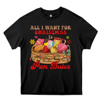 Black all i want for christmas is pan dulce Heavy Core Tee - MaliasSmallBusiness