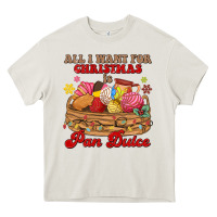 Cream all i want for christmas is pan dulce Heavy Core Tee - MaliasSmallBusiness