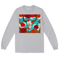 Moon Dust bull skull rose Long Sleeve Tee - TumblerDesignByShophia